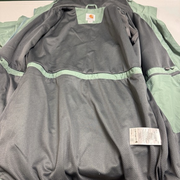 Carhartt Women's Rain Jacket Coat Small S (4/6) Green Waterproof Hooded NWT - Picture 15 of 16